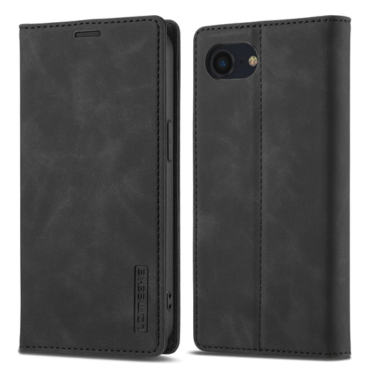 For iPhone SE 2024 LC.IMEEKE Strong Magnetic Leather Phone Case with Holder & Card Slots & Wallet(Black) - More iPhone Cases by LC.IMEEKE | Online Shopping South Africa | PMC Jewellery | Buy Now Pay Later Mobicred
