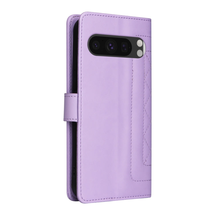 For Google Pixel 9 Diamond Lattice Leather Flip Phone Case(Light Purple) - Google Cases by PMC Jewellery | Online Shopping South Africa | PMC Jewellery | Buy Now Pay Later Mobicred