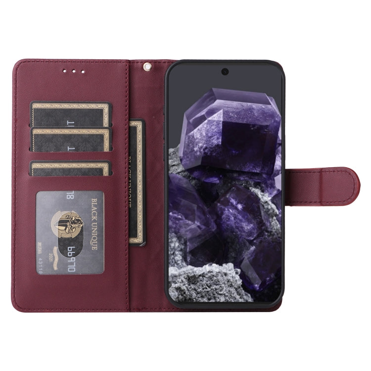 For Google Pixel 9 Diamond Lattice Leather Flip Phone Case(Wine Red) - Google Cases by PMC Jewellery | Online Shopping South Africa | PMC Jewellery | Buy Now Pay Later Mobicred