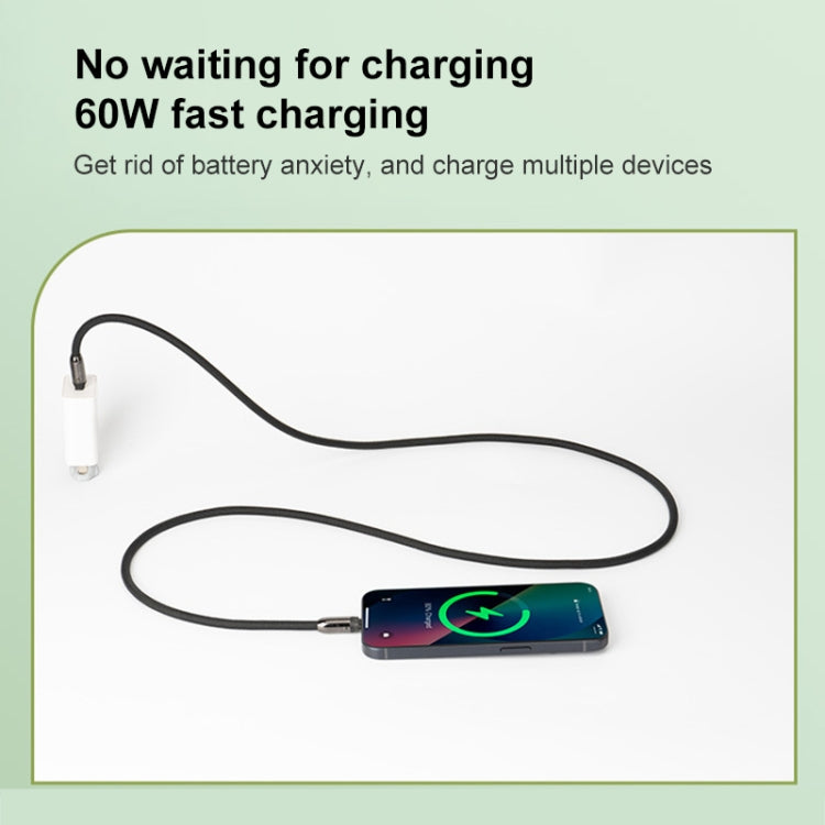 Type-C to Type-C Braid Data Cable Phone Anti-lost Crossbody Lanyard, Length: 1.2m(Khaki) - USB-C & Type-C Cable by PMc TechLife | Online Shopping South Africa | PMc TechLife | Buy Now Pay Later Mobicred