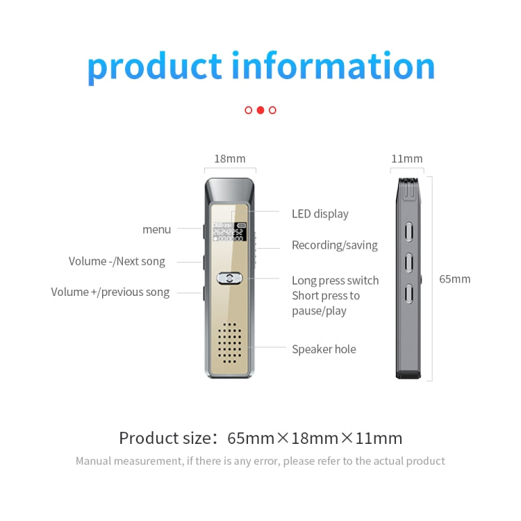 JNN Q7 Mini Portable Voice Recorder with OLED Screen, Memory:16GB(Grey+Gold) - Recording Pen by JNN | Online Shopping South Africa | PMC TechLife | Buy Now Pay Later Mobicred