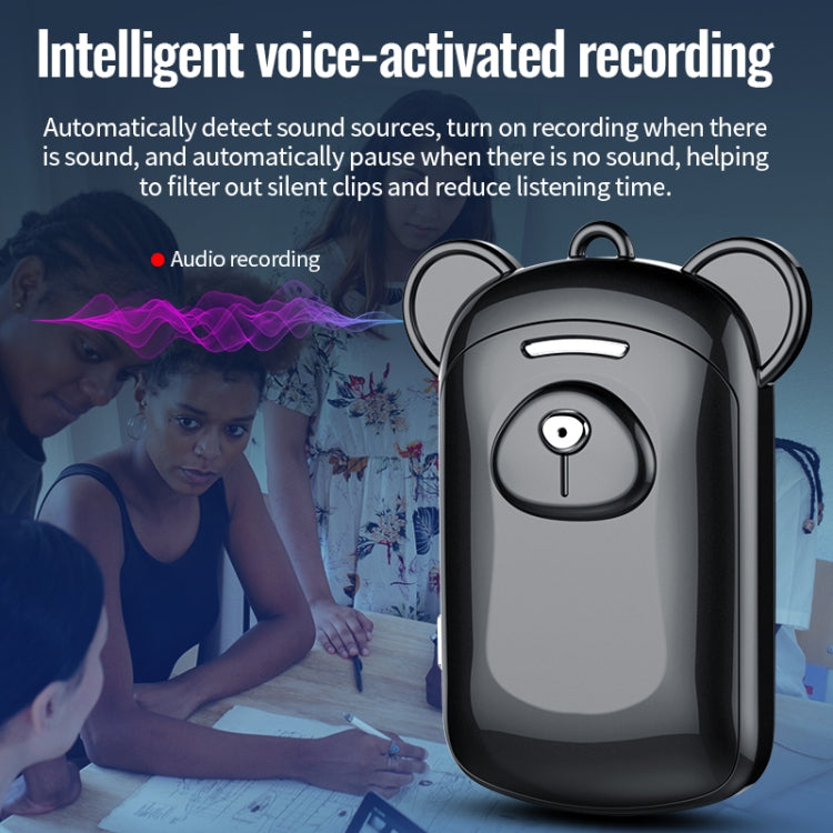 JNN Q6 Bear Smart Noise Cancelling Voice Recorder, Memory:32GB(Black) - Recording Pen by JNN | Online Shopping South Africa | PMC TechLife | Buy Now Pay Later Mobicred