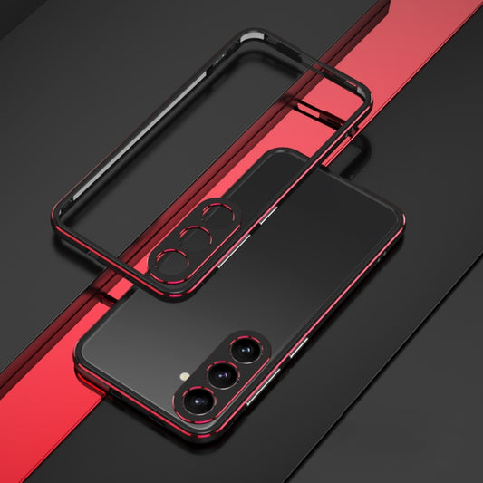 For Samsung Galaxy S24+ 5G Aurora Series Lens Protector + Metal Frame Phone Case(Black Red) - Galaxy S24+ 5G Cases by PMC Jewellery | Online Shopping South Africa | PMC Jewellery | Buy Now Pay Later Mobicred