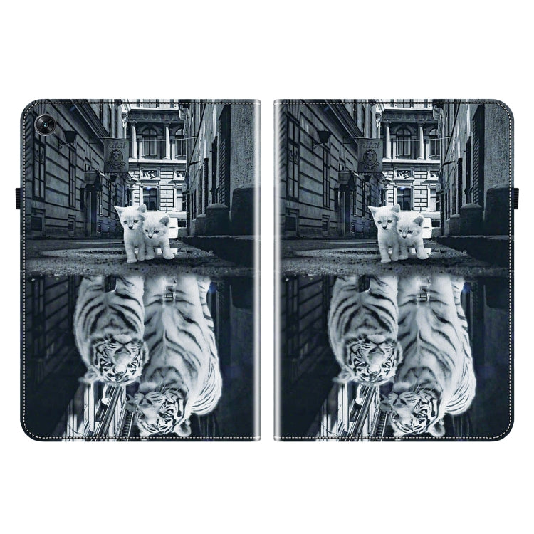 For OPPO Pad Air Crystal Texture Painted Leather Tablet Case(Cat Reflection Tiger) - OPPO by PMC TechLife | Online Shopping South Africa | PMC TechLife | Buy Now Pay Later Mobicred