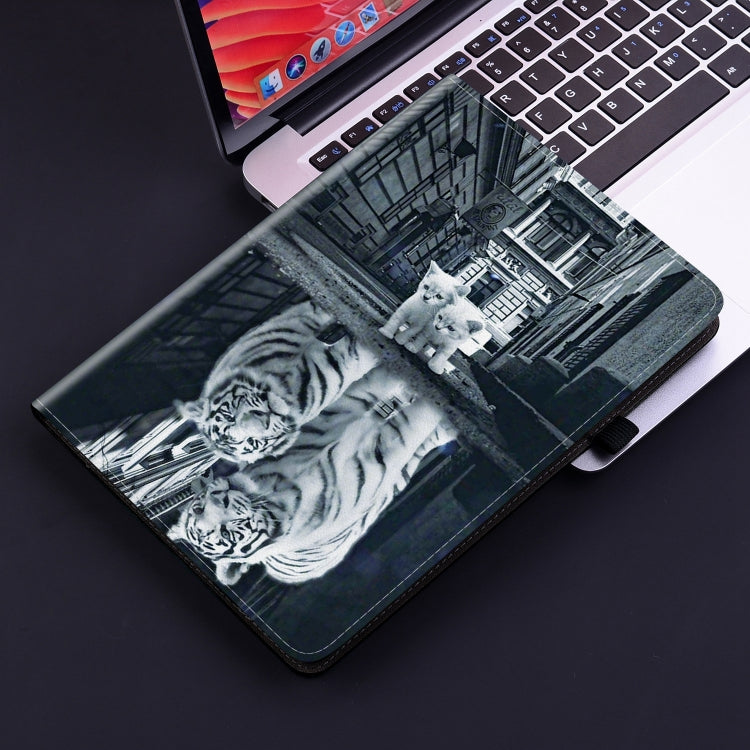 For Realme Pad 2 11.5 Crystal Texture Painted Leather Tablet Case(Cat Reflection Tiger) - Realme by PMC TechLife | Online Shopping South Africa | PMC TechLife | Buy Now Pay Later Mobicred