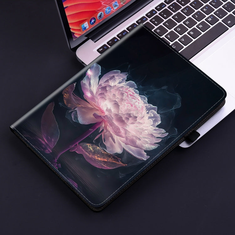 For Amazon Fire HD10 / HD10 Plus 2021 Crystal Texture Painted Leather Smart Tablet Case(Purple Peony) - Amazon by PMC TechLife | Online Shopping South Africa | PMC TechLife | Buy Now Pay Later Mobicred