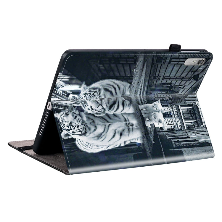 For Lenovo Tab P11 Gen 2 11.5 Crystal Texture Painted Leather Tablet Case(Cat Reflection Tiger) - free shipping - PMC TechLife - Order now!