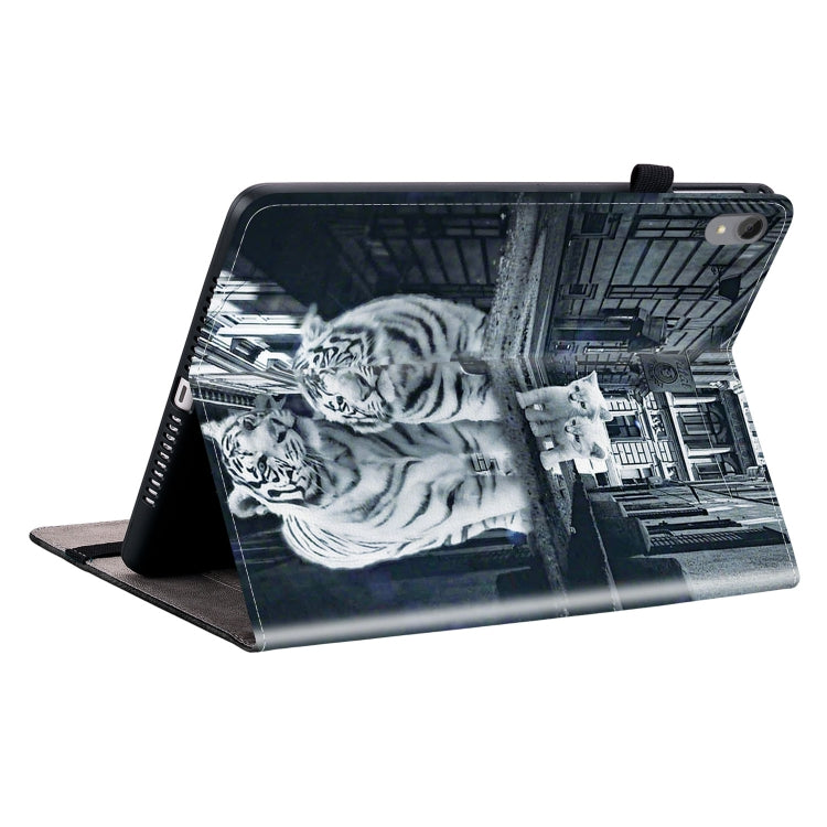 For Lenovo Tab P11 / Xiaoxin Pad Plus Crystal Texture Painted Leather Tablet Case(Cat Reflection Tiger) - Lenovo by PMC TechLife | Online Shopping South Africa | PMC TechLife | Buy Now Pay Later Mobicred
