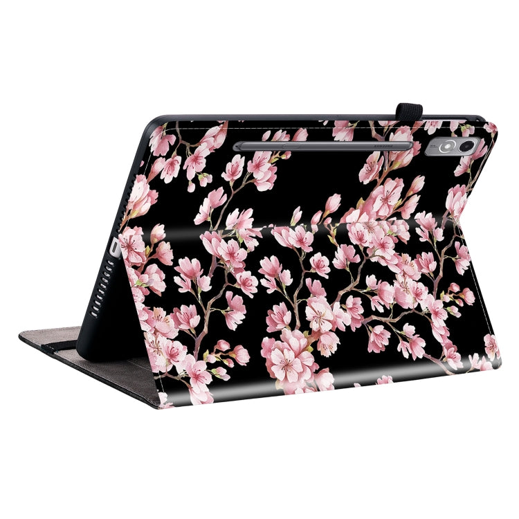 For Lenovo Tab P12 12.7 Crystal Texture Painted Leather Tablet Case(Plum Bossom) - Lenovo by PMC TechLife | Online Shopping South Africa | PMC TechLife | Buy Now Pay Later Mobicred