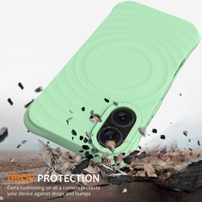 For iPhone 16 Wave Texture MagSafe Magnetic Liquid Silicone Phone Case(Green) - iPhone 16 Cases by PMC Jewellery | Online Shopping South Africa | PMC Jewellery | Buy Now Pay Later Mobicred