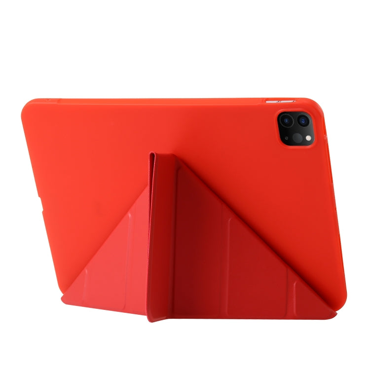 For iPad Pro 11 2024 TPU Deformation Flip Leather Tablet Case with Holder(Red) - iPad Pro 11 2024 Cases by PMC Jewellery | Online Shopping South Africa | PMC Jewellery | Buy Now Pay Later Mobicred