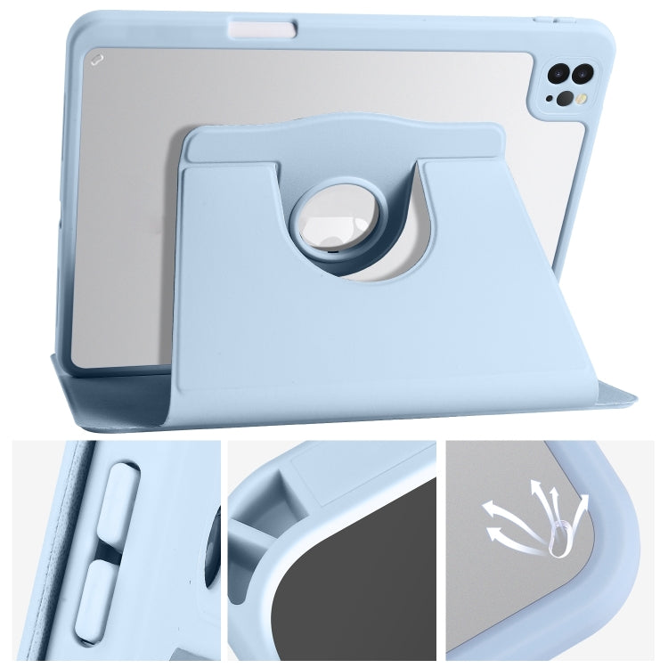 For iPad Air 13 2024 Acrylic 360 Degree Rotation Holder Leather Tablet Case(Ice Blue) - iPad Air 13 2024 Cases by PMC Jewellery | Online Shopping South Africa | PMC Jewellery | Buy Now Pay Later Mobicred