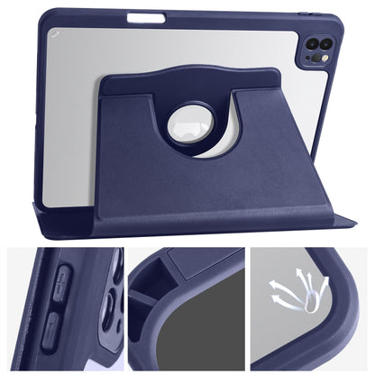 For iPad Air 13 2024 Acrylic 360 Degree Rotation Holder Leather Tablet Case(Dark Blue) - iPad Air 13 2024 Cases by PMC Jewellery | Online Shopping South Africa | PMC Jewellery | Buy Now Pay Later Mobicred