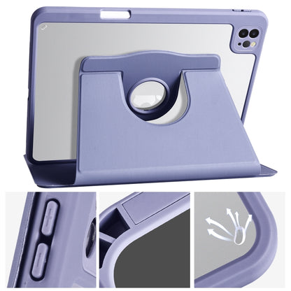 For iPad Air 13 2024 Acrylic 360 Degree Rotation Holder Leather Tablet Case(Lavender Purple) - iPad Air 13 2024 Cases by PMC Jewellery | Online Shopping South Africa | PMC Jewellery | Buy Now Pay Later Mobicred