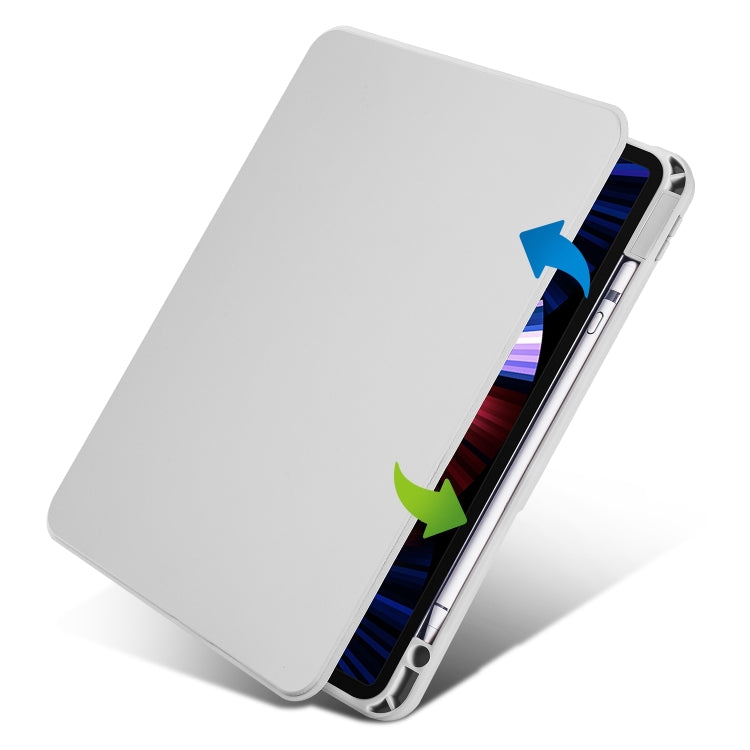 For iPad Pro 13 2024 Acrylic 360 Degree Rotation Holder Leather Tablet Case(Fog Grey) - iPad Pro 13 2024 Cases by PMC TechLife | Online Shopping South Africa | PMC TechLife | Buy Now Pay Later Mobicred