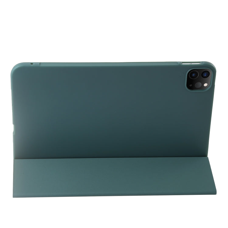 For iPad Pro 13 2024 Three-fold Holder Flip Tablet Leather Case(Dark Green) - iPad Pro 13 2024 Cases by PMC Jewellery | Online Shopping South Africa | PMC Jewellery | Buy Now Pay Later Mobicred