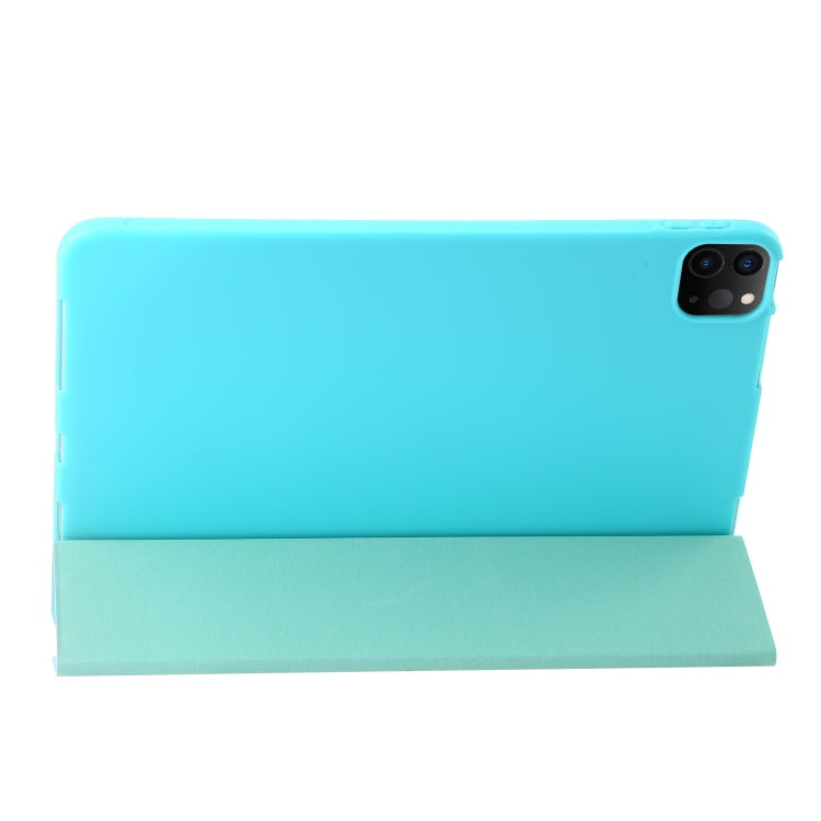 For iPad Pro 13 2024 Three-fold Holder Flip Tablet Leather Case(Mint Blue) - iPad Pro 13 2024 Cases by PMC Jewellery | Online Shopping South Africa | PMC Jewellery | Buy Now Pay Later Mobicred