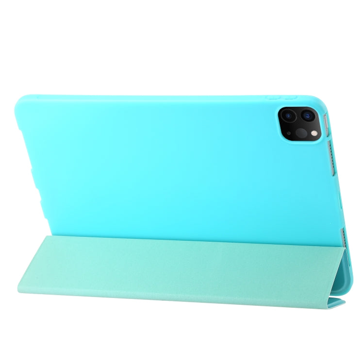 For iPad Pro 13 2024 Three-fold Holder Flip Tablet Leather Case(Mint Blue) - iPad Pro 13 2024 Cases by PMC Jewellery | Online Shopping South Africa | PMC Jewellery | Buy Now Pay Later Mobicred