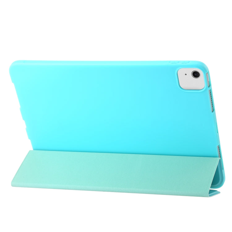 For iPad Air 13 2024 Three-fold Holder Flip Tablet Leather Case(Mint Blue) - iPad Air 13 2024 Cases by PMC Jewellery | Online Shopping South Africa | PMC Jewellery | Buy Now Pay Later Mobicred