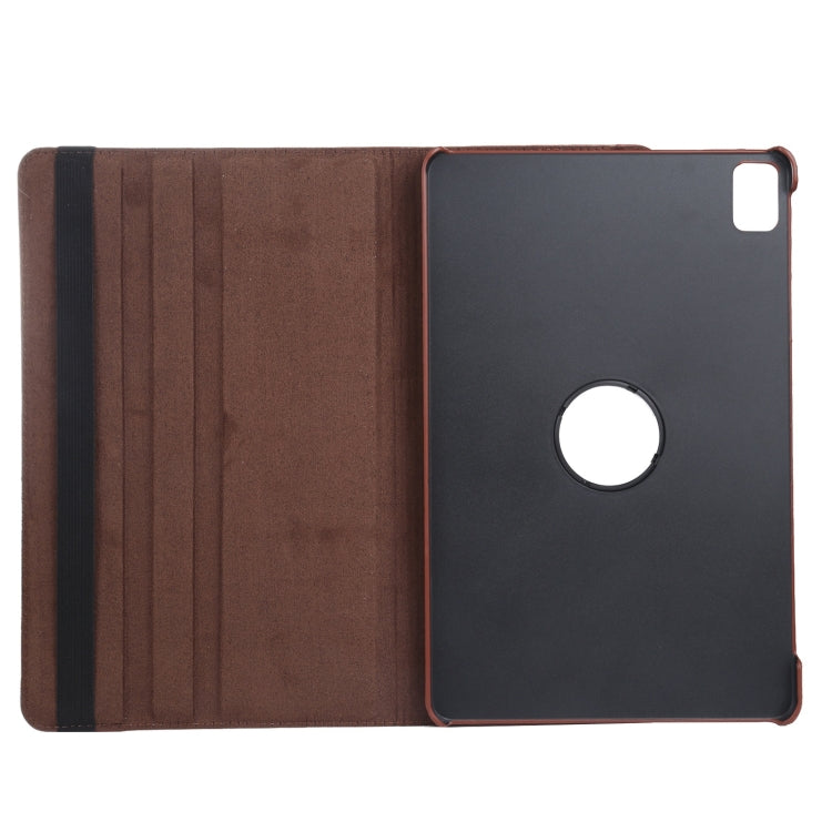 For iPad Pro 13 2024 360 Degree Rotation Litchi Texture Leather Tablet Case with Holder(Brown) - iPad Pro 13 2024 Cases by PMC Jewellery | Online Shopping South Africa | PMC Jewellery | Buy Now Pay Later Mobicred