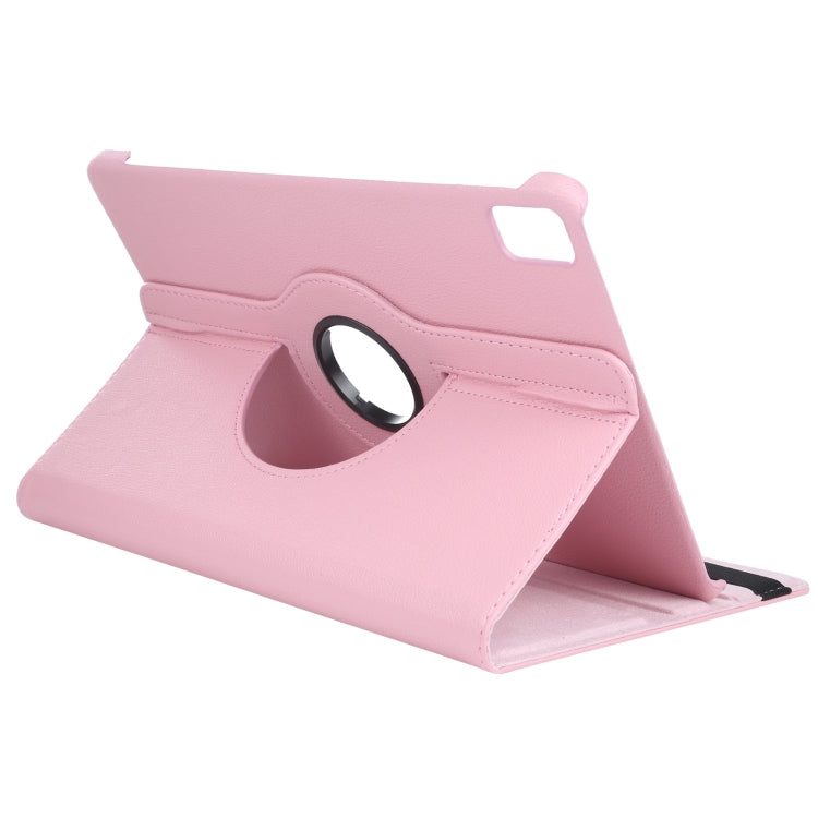 For iPad Air 13 2024 360 Degree Rotation Litchi Texture Leather Tablet Case with Holder(Pink) - iPad Air 13 2024 Cases by PMC Jewellery | Online Shopping South Africa | PMC Jewellery | Buy Now Pay Later Mobicred