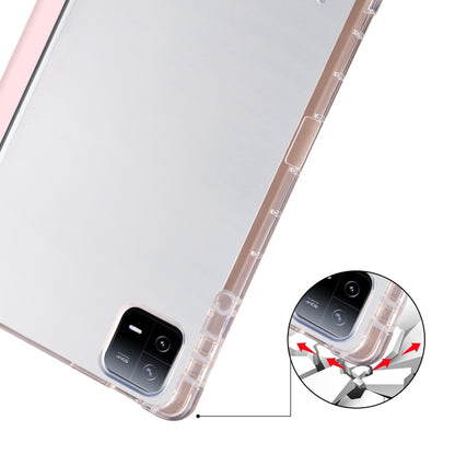 For iPad Pro 11 2024 3-fold Clear TPU Smart Leather Tablet Case with Pen Slot(Sand Pink) - iPad Pro 11 2024 Cases by PMC Jewellery | Online Shopping South Africa | PMC Jewellery | Buy Now Pay Later Mobicred