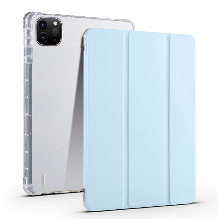 For iPad Air 11 2024 3-fold Clear TPU Smart Leather Tablet Case with Pen Slot(Ice Blue) - iPad Air 11 2024 Cases by PMC Jewellery | Online Shopping South Africa | PMC Jewellery | Buy Now Pay Later Mobicred