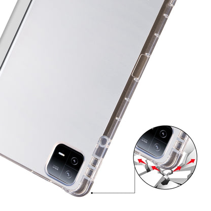 For iPad Air 11 2024 3-fold Clear TPU Smart Leather Tablet Case with Pen Slot(Space Gray) - iPad Air 11 2024 Cases by PMC Jewellery | Online Shopping South Africa | PMC Jewellery | Buy Now Pay Later Mobicred