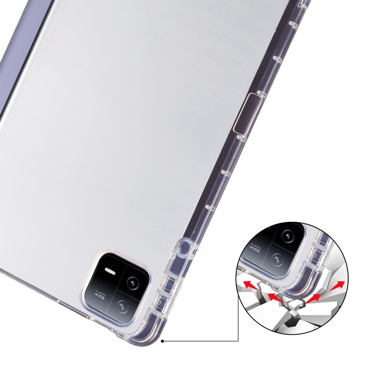 For iPad Air 11 2025 / 2024 3-fold Clear TPU Smart Leather Tablet Case with Pen Slot(Lavender Purple) - iPad Air 11 2025 / 2024 Cases by PMC Jewellery | Online Shopping South Africa | PMC Jewellery | Buy Now Pay Later Mobicred