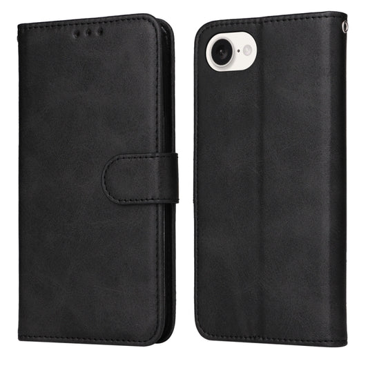 For iPhone 16e Classic Calf Texture Flip Leather Phone Case(Black) - iPhone 16e Cases by PMC Jewellery | Online Shopping South Africa | PMC Jewellery | Buy Now Pay Later Mobicred