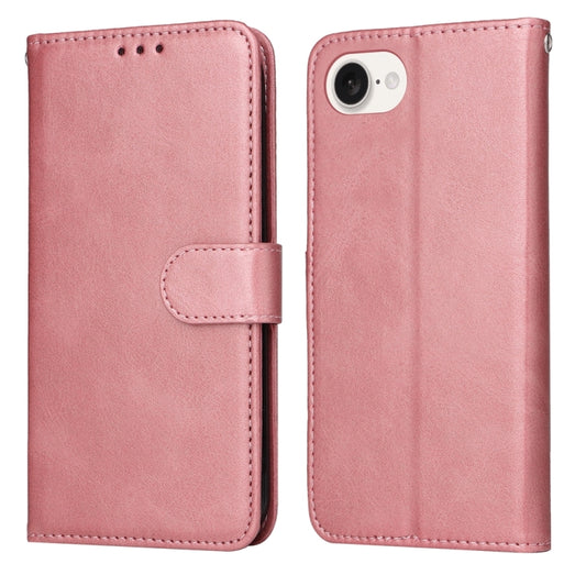 For iPhone 16e Classic Calf Texture Flip Leather Phone Case(Rose Gold) - iPhone 16e Cases by PMC Jewellery | Online Shopping South Africa | PMC Jewellery | Buy Now Pay Later Mobicred