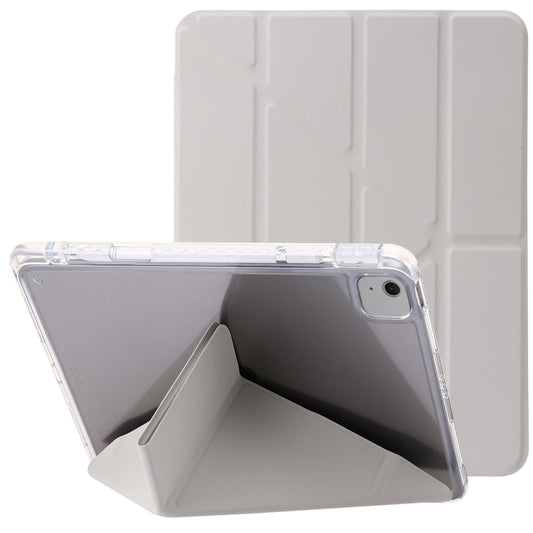 For iPad Air 13 2024 Clear Acrylic Deformation Leather Tablet Case(Grey) - iPad Air 13 2024 Cases by PMC Jewellery | Online Shopping South Africa | PMC Jewellery | Buy Now Pay Later Mobicred