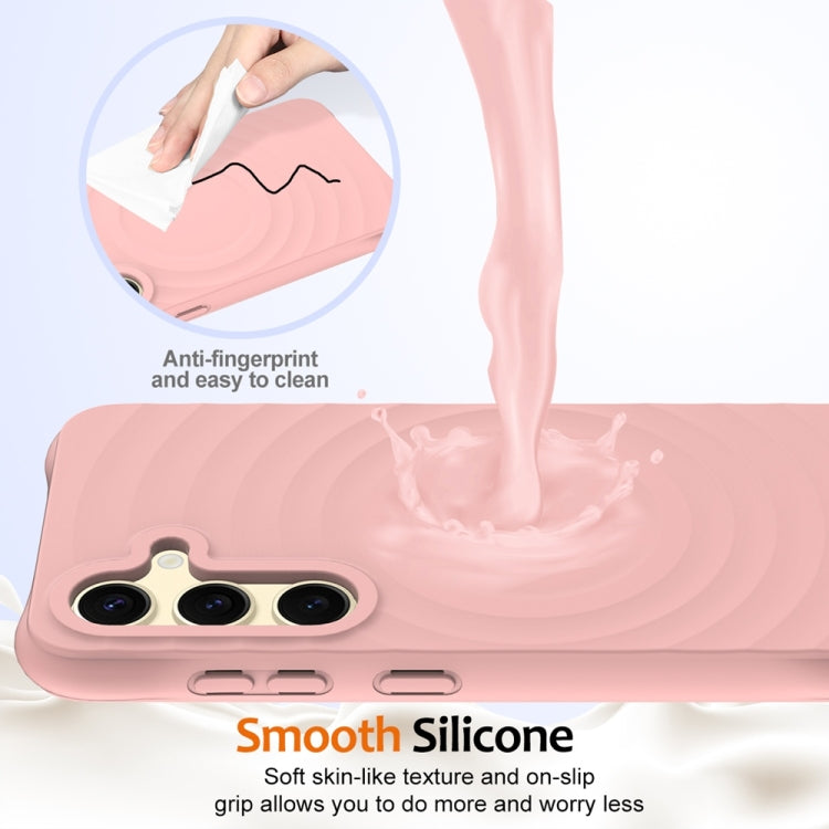 For Samsung Galaxy S25 5G Wave Texture MagSafe Magnetic Liquid Silicone Phone Case(Pink) - Galaxy S25 5G Cases by PMC Jewellery | Online Shopping South Africa | PMC Jewellery | Buy Now Pay Later Mobicred