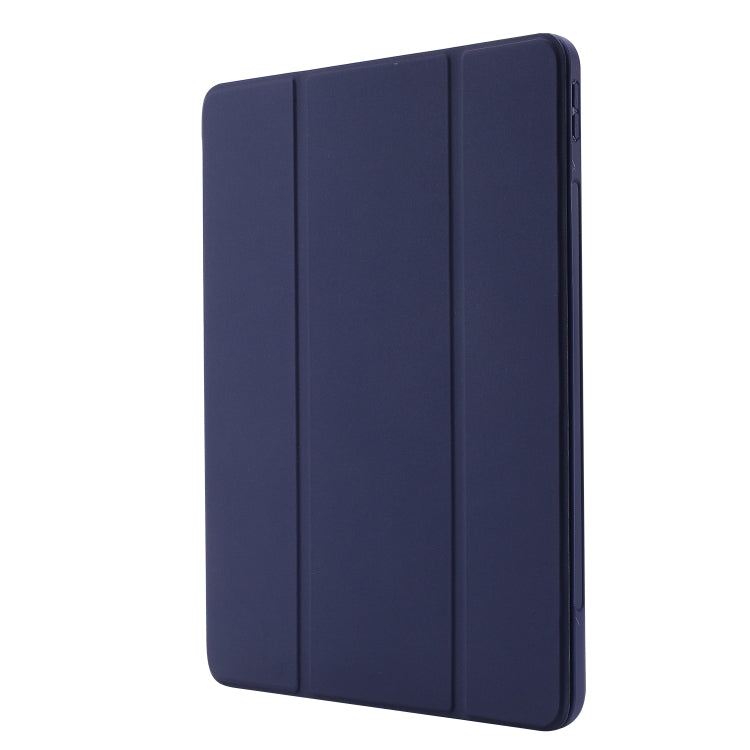For iPad Air 11 2024 Skin Feel Tri-fold Leather Tablet Case with Pen Slot(Dark Blue) - iPad Air 11 2024 Cases by PMC Jewellery | Online Shopping South Africa | PMC Jewellery | Buy Now Pay Later Mobicred