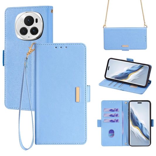 For Honor Magic6 Pro Crossbody Chain Leather Phone Case(Blue) - Honor Cases by PMC Jewellery | Online Shopping South Africa | PMC Jewellery | Buy Now Pay Later Mobicred