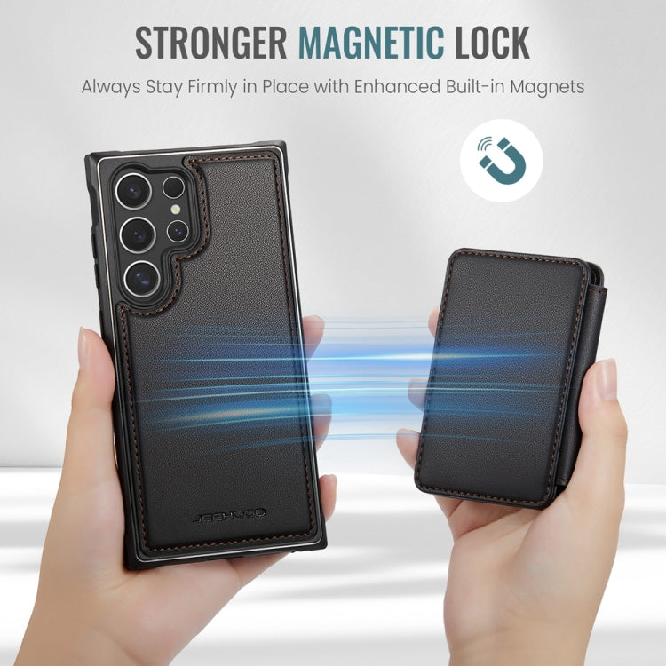 For Samsung Galaxy S24 Ultra 5G JEEHOOD J05 Business Magnetic Style RFID Leather Phone Case(Black) - Galaxy S24 Ultra 5G Cases by JEEHOOD | Online Shopping South Africa | PMC Jewellery | Buy Now Pay Later Mobicred