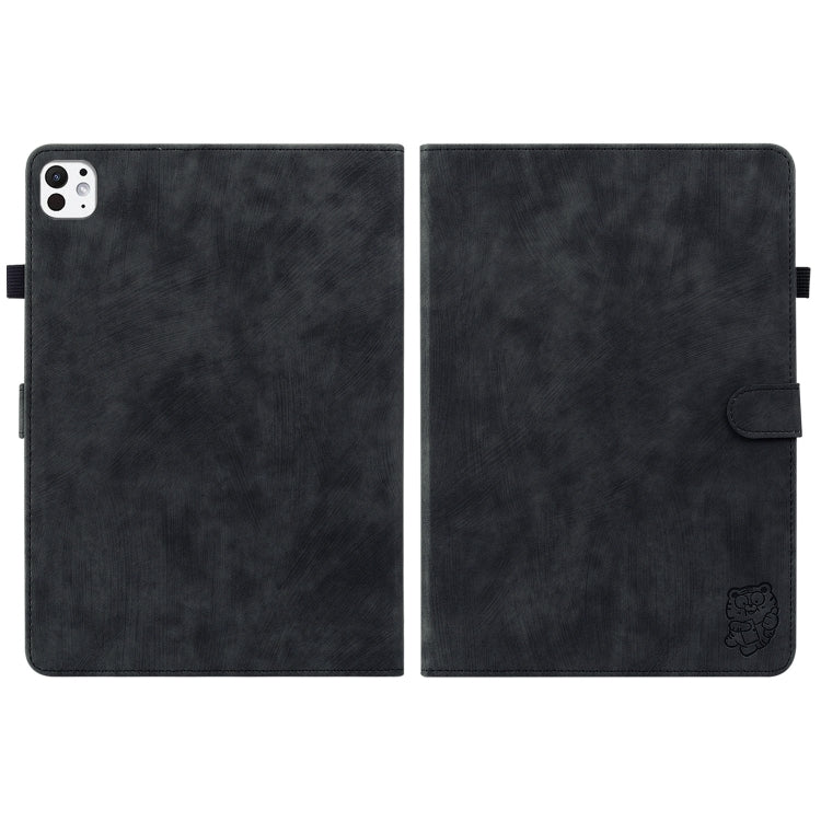 For iPad Pro 11 2024 Embossed Tiger Pattern Leather Tablet Case(Black) - iPad Pro 11 2024 Cases by PMC Jewellery | Online Shopping South Africa | PMC Jewellery | Buy Now Pay Later Mobicred