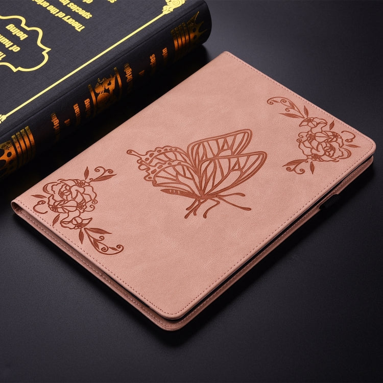 For iPad Air 11 2024 Butterfly Flower Embossed Leather Tablet Case(Rose Gold) - iPad Air 11 2024 Cases by PMC Jewellery | Online Shopping South Africa | PMC Jewellery | Buy Now Pay Later Mobicred