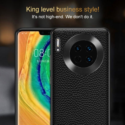 For Huawei Pura 70 Genuine Leather Litchi Texture Phone Case(Black) - Huawei Cases by PMC Jewellery | Online Shopping South Africa | PMC Jewellery | Buy Now Pay Later Mobicred