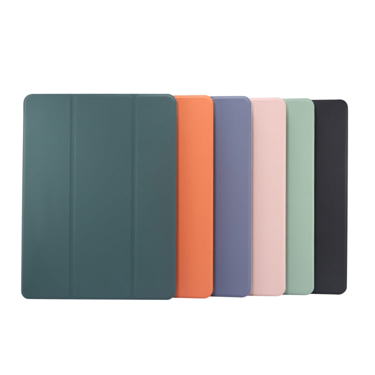 For iPad Pro 11 2024 3-folding Electric Pressed Skin Texture Leather Tablet Case(Orange) - iPad Pro 11 2024 Cases by PMC TechLife | Online Shopping South Africa | PMC TechLife | Buy Now Pay Later Mobicred