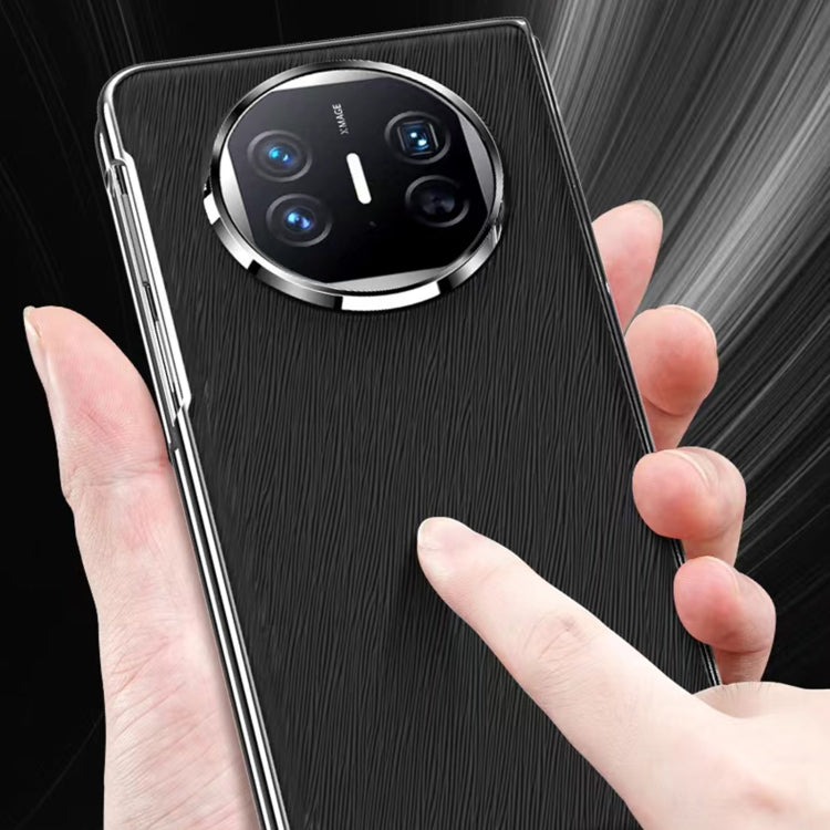 For Huawei Mate X3 Integrated Plating PC Leather Texture Full Coverage Fold Shockproof Phone Case(Orange) - Huawei Cases by PMC TechLife | Online Shopping South Africa | PMC TechLife | Buy Now Pay Later Mobicred