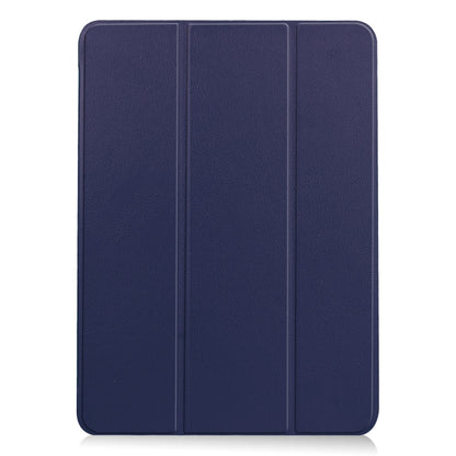 For iPad Air 11 2024 Custer Pure Color 3-Fold Holder Smart Leather Tablet Case(Blue) - iPad Air 11 2024 Cases by PMC Jewellery | Online Shopping South Africa | PMC Jewellery | Buy Now Pay Later Mobicred