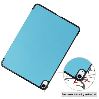 For iPad Air 11 2024 Custer Pure Color 3-Fold Holder Smart Leather Tablet Case(Sky Blue) - iPad Air 11 2024 Cases by PMC Jewellery | Online Shopping South Africa | PMC Jewellery | Buy Now Pay Later Mobicred