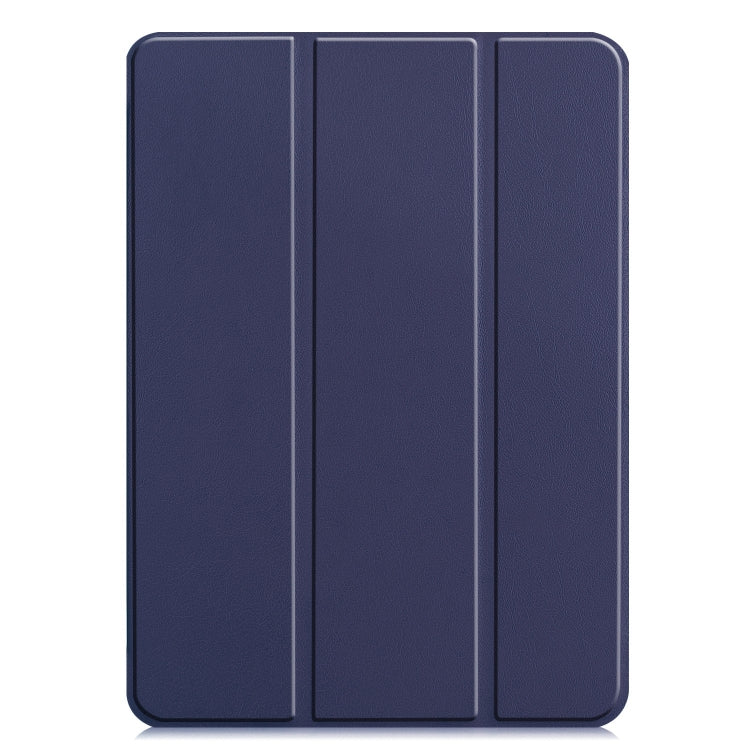 For iPad Pro 11 2024 Custer Pure Color 3-Fold Holder Smart Leather Tablet Case(Blue) - iPad Pro 11 2024 Cases by PMC Jewellery | Online Shopping South Africa | PMC Jewellery | Buy Now Pay Later Mobicred