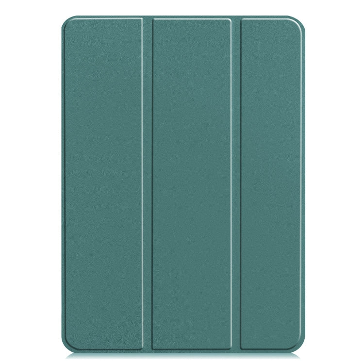For iPad Pro 11 2024 Custer Pure Color 3-Fold Holder Smart Leather Tablet Case(Dark Green) - iPad Pro 11 2024 Cases by PMC Jewellery | Online Shopping South Africa | PMC Jewellery | Buy Now Pay Later Mobicred