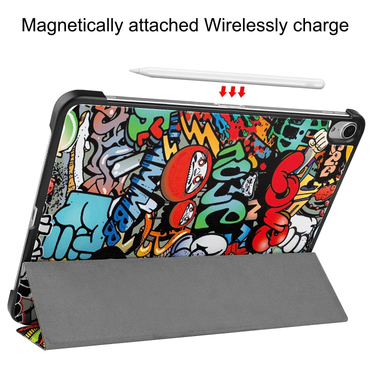 For iPad Air 13 2024 Custer Painted 3-Fold Holder Smart Leather Tablet Case(Graffiti) - iPad Air 13 2024 Cases by PMC Jewellery | Online Shopping South Africa | PMC Jewellery | Buy Now Pay Later Mobicred