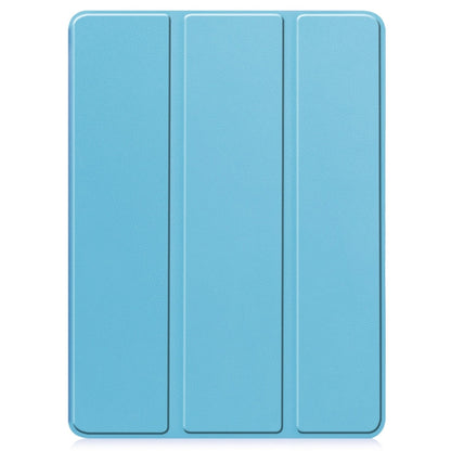 For iPad Pro 11 2024 Custer TPU Pure Color 3-Fold Holder Smart Leather Tablet Case with Pen Tray(Sky Blue) - iPad Pro 11 2024 Cases by PMC Jewellery | Online Shopping South Africa | PMC Jewellery | Buy Now Pay Later Mobicred