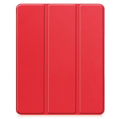 For iPad Air 13 2024 Custer TPU Pure Color 3-Fold Holder Smart Leather Tablet Case with Pen Tray(Red) - iPad Air 13 2024 Cases by PMC Jewellery | Online Shopping South Africa | PMC Jewellery | Buy Now Pay Later Mobicred