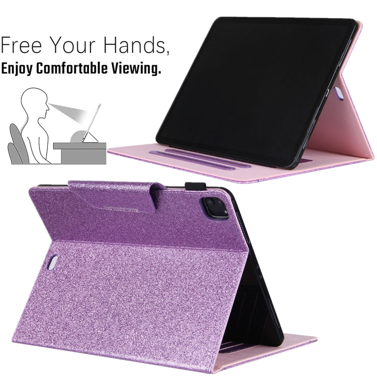 For iPad Pro 11 2024 Glitter Metal Buckle Leather Smart Tablet Case(Purple) - iPad Pro 11 2024 Cases by PMC Jewellery | Online Shopping South Africa | PMC Jewellery | Buy Now Pay Later Mobicred