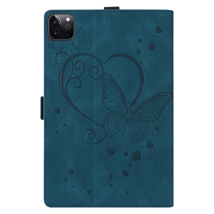 For iPad Pro 11 2024 Love Butterfly Embossed Leather Tablet Case(Blue) - iPad Pro 11 2024 Cases by PMC Jewellery | Online Shopping South Africa | PMC Jewellery | Buy Now Pay Later Mobicred